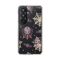Cute Halloween Spider Clear Impact Phone Case — Kawaii Spider & Bat Halloween Design
