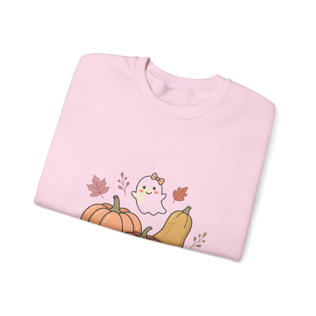 Autumn Pumpkin Ghost Sweatshirt — Cute Fall Crewneck for Women & Men
