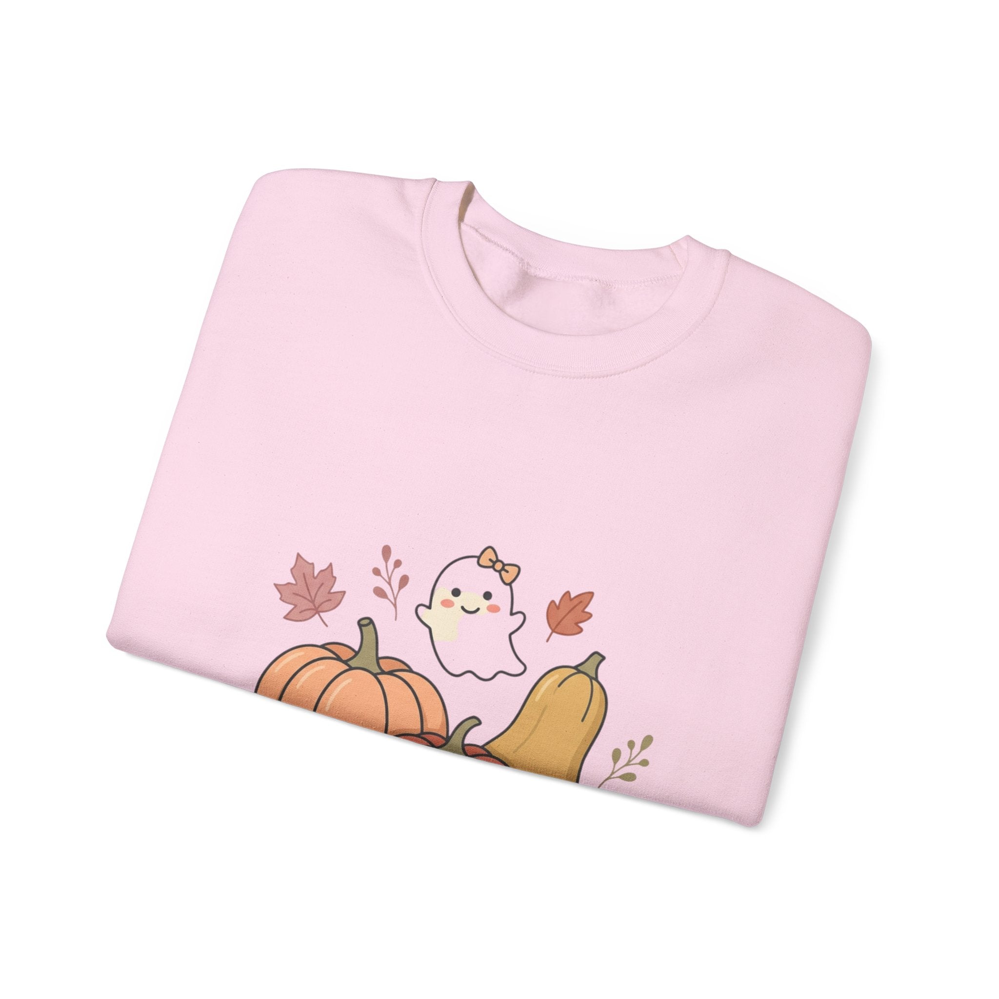 Autumn Pumpkin Ghost Sweatshirt — Cute Fall Crewneck for Women & Men