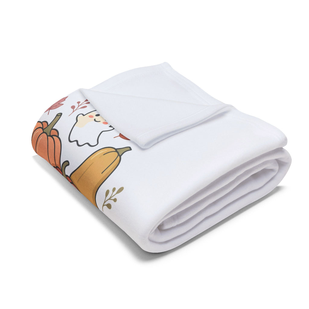 Autumn Pumpkins & Ghosts Fleece Blanket