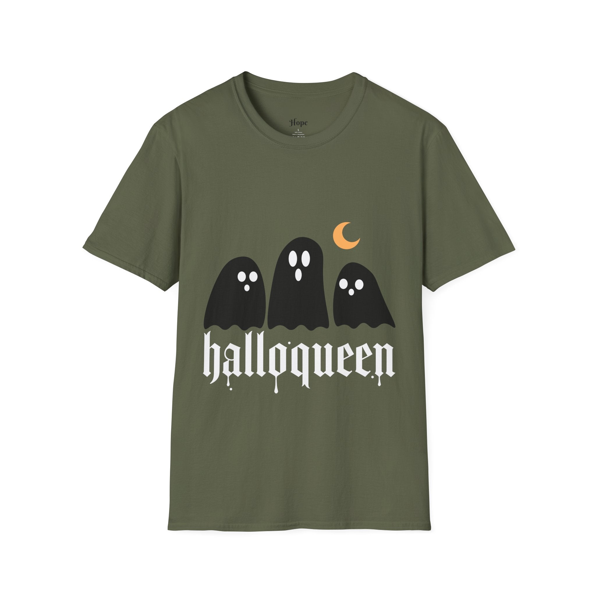 Halloween 'Galloqueen' Ghost Tee — Cute Spooky Moon Graphic T-Shirt