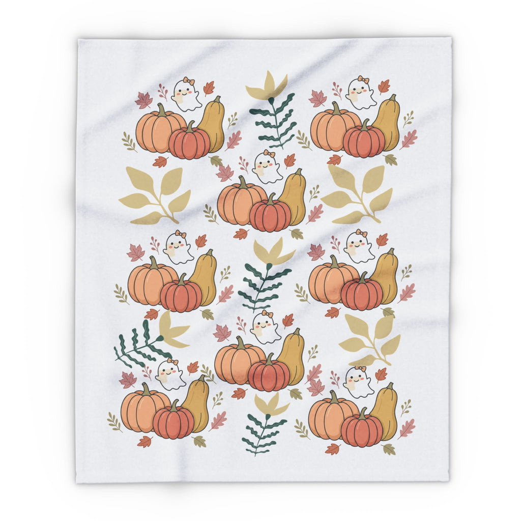 Autumn Pumpkins & Ghosts Fleece Blanket