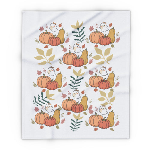 Autumn Pumpkins & Ghosts Fleece Blanket