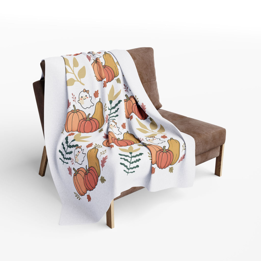 Autumn Pumpkins & Ghosts Fleece Blanket