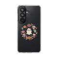 Halloween Ghost Wreath Clear Phone Case — Cute Pumpkin & Skull iPhone Cover