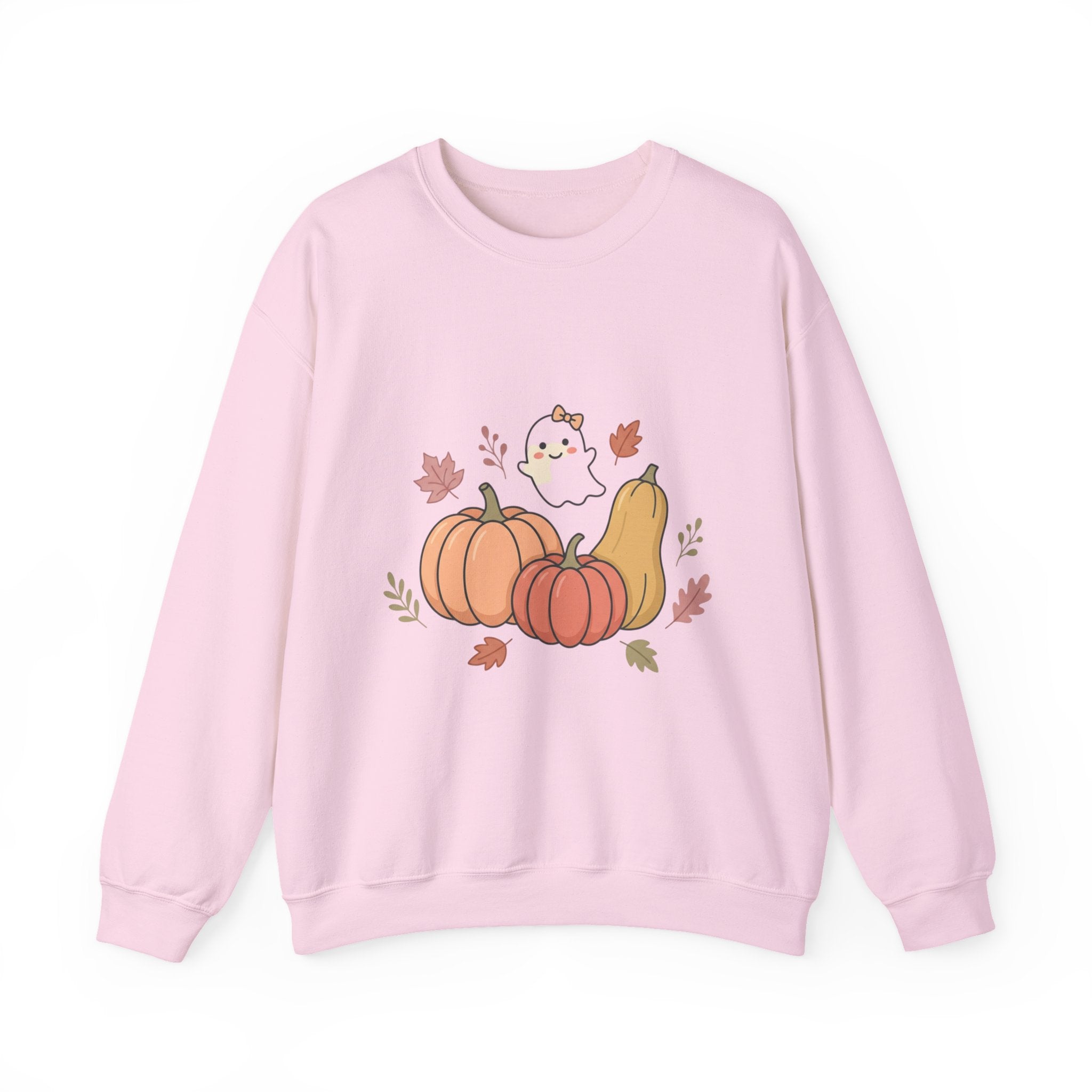 Autumn Pumpkin Ghost Sweatshirt — Cute Fall Crewneck for Women & Men