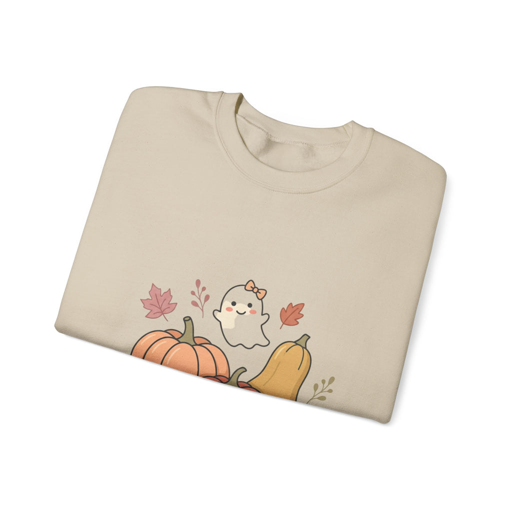 Autumn Pumpkin Ghost Sweatshirt — Cute Fall Crewneck for Women & Men