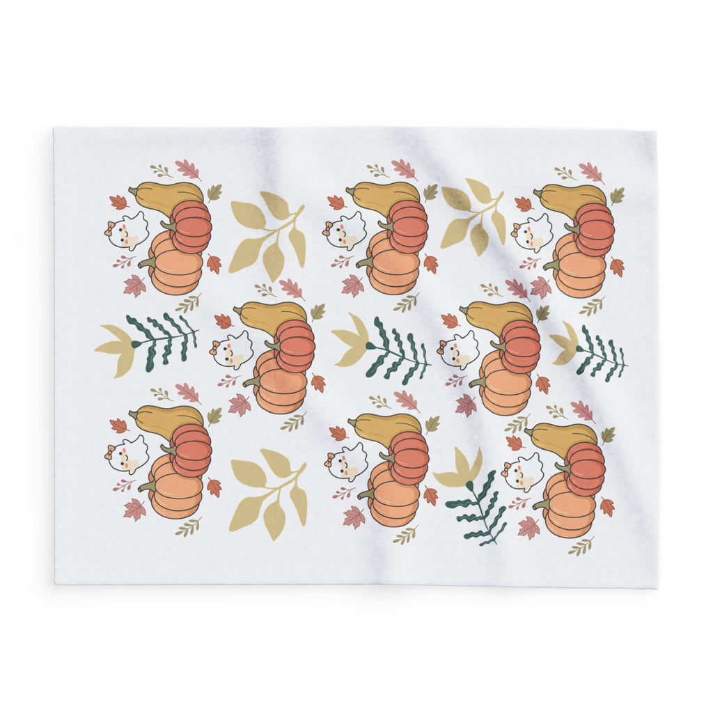 Autumn Pumpkins & Ghosts Fleece Blanket