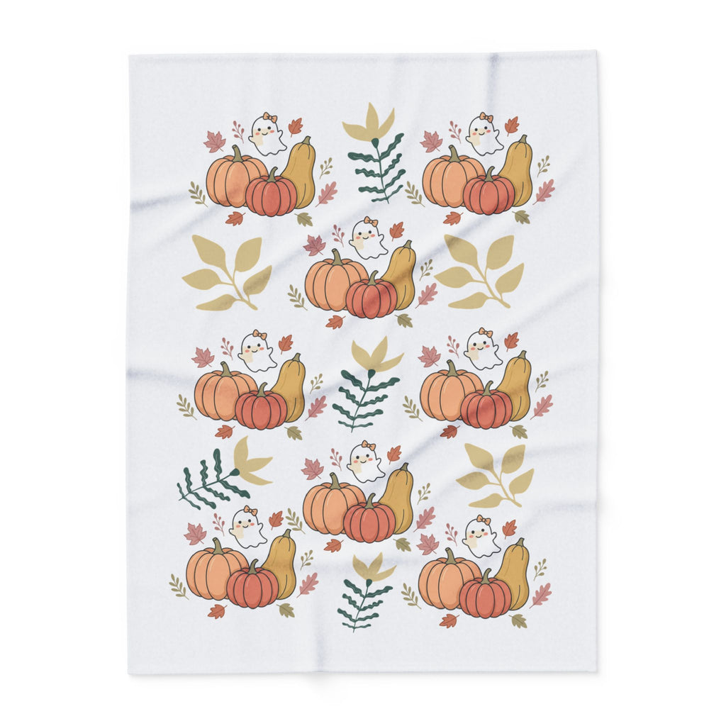Autumn Pumpkins & Ghosts Fleece Blanket