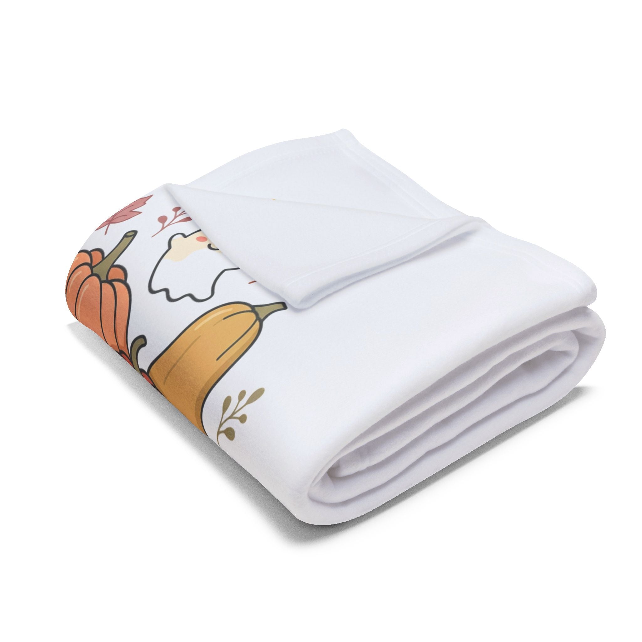 Autumn Pumpkins & Ghosts Fleece Blanket