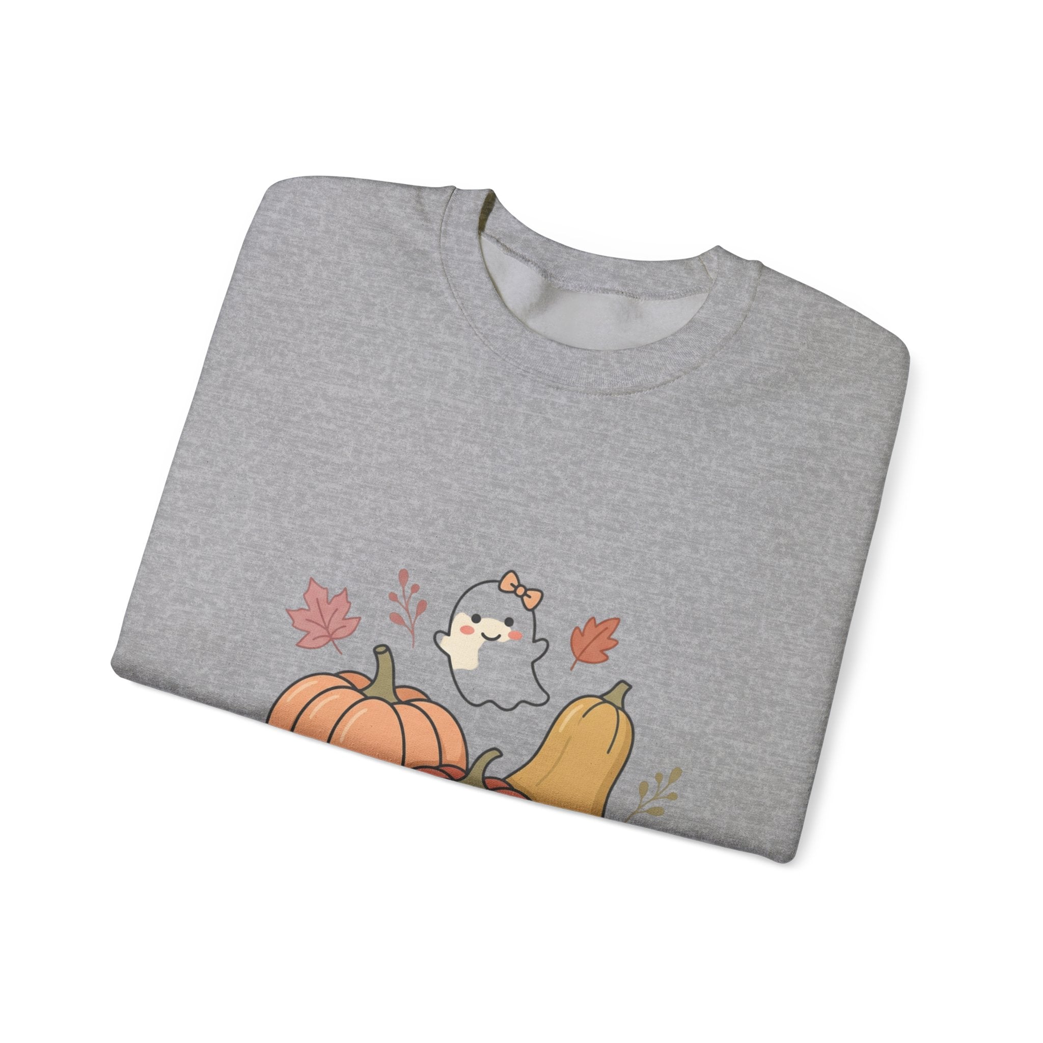Autumn Pumpkin Ghost Sweatshirt — Cute Fall Crewneck for Women & Men