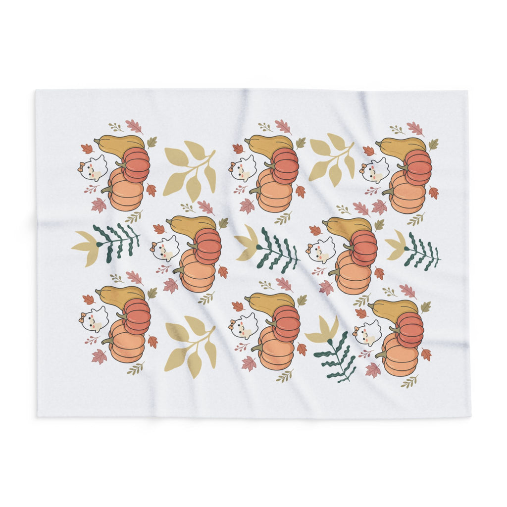 Autumn Pumpkins & Ghosts Fleece Blanket